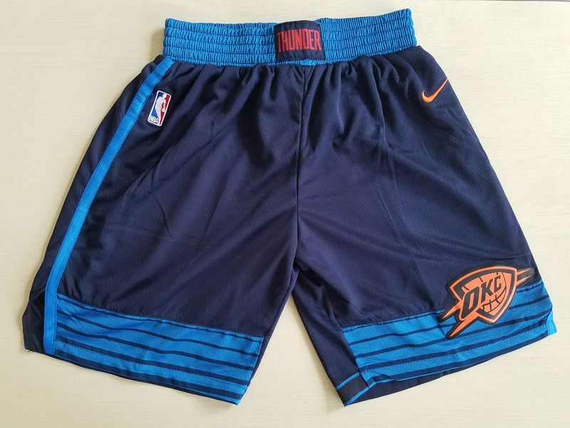 2018 Men NBA Nike Oklahoma City Thunder drak blue shorts->oklahoma city thunder->NBA Jersey
